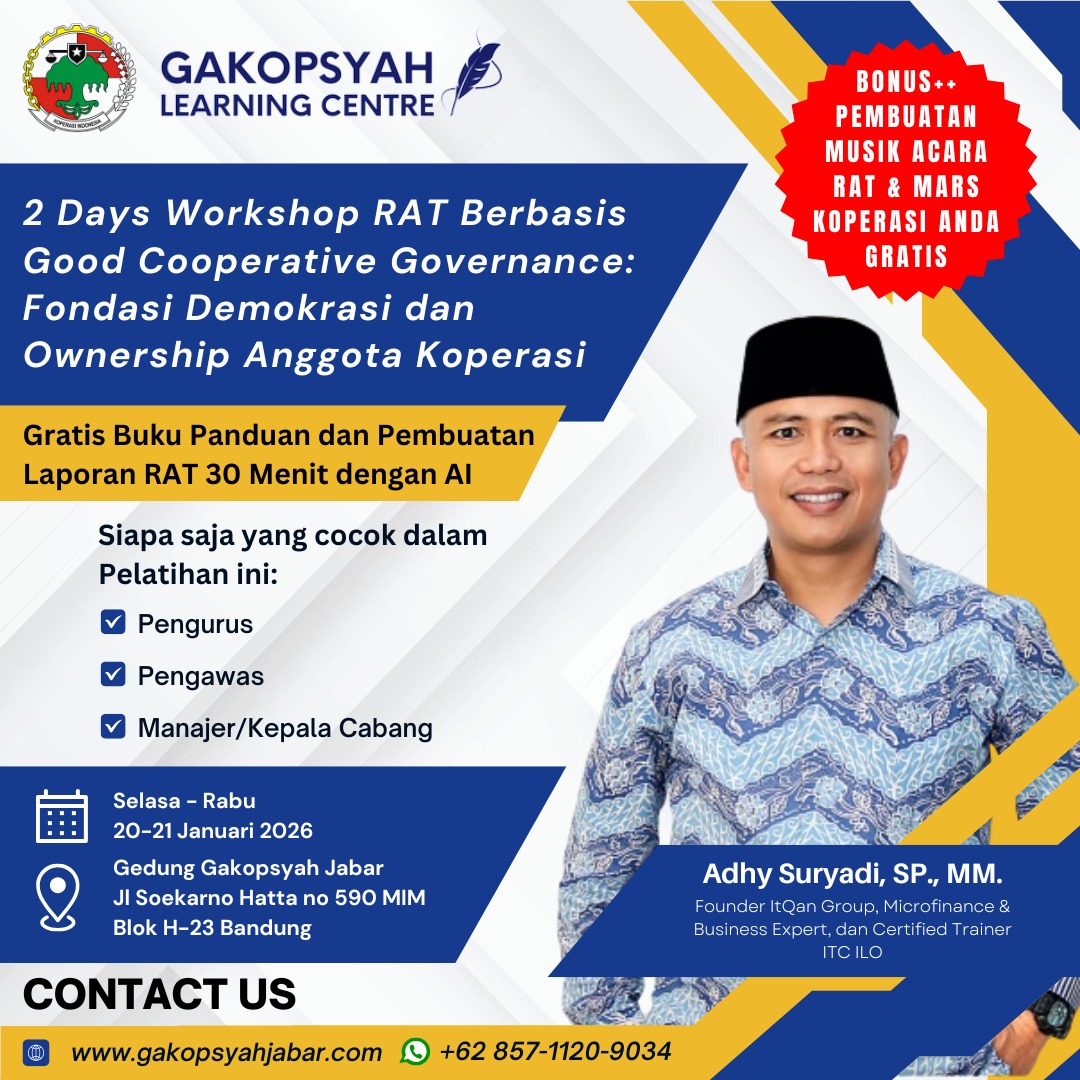 2 Days Workshop RAT Berbasis Good Cooperative Governance: Fondasi Demokrasi dan Ownership Anggota Koperasi